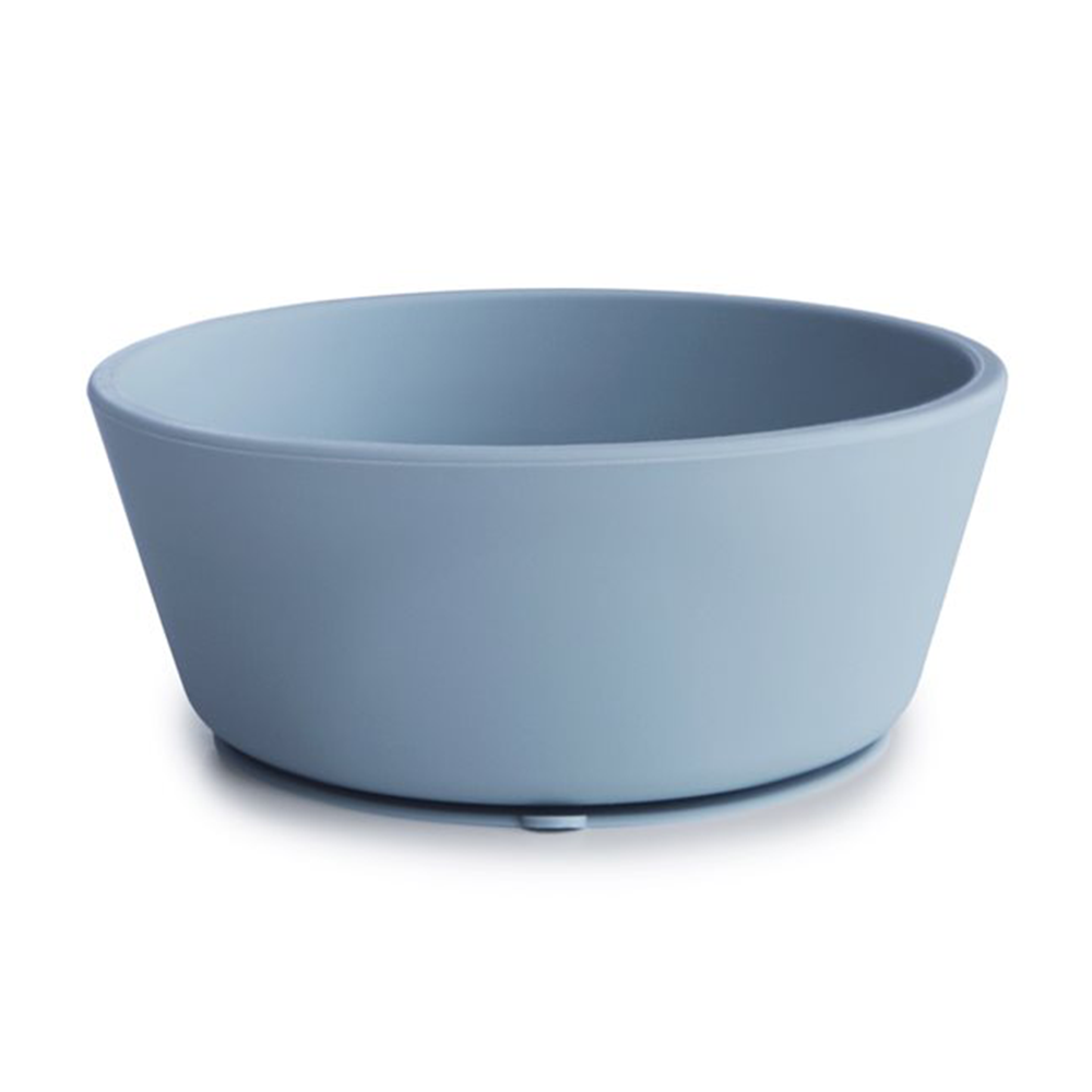 Mushie Silikon Schüssel mit Saugnapf Powder Blue - Online MY SNOWFLAKE