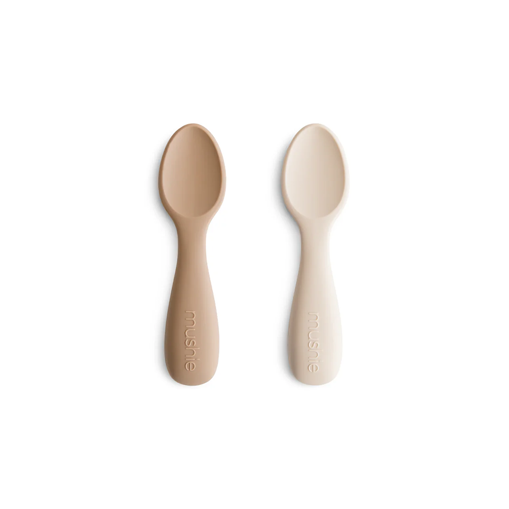 Mushie Starter Baby Löffel 2er-Set   Natural/Shifting Sand