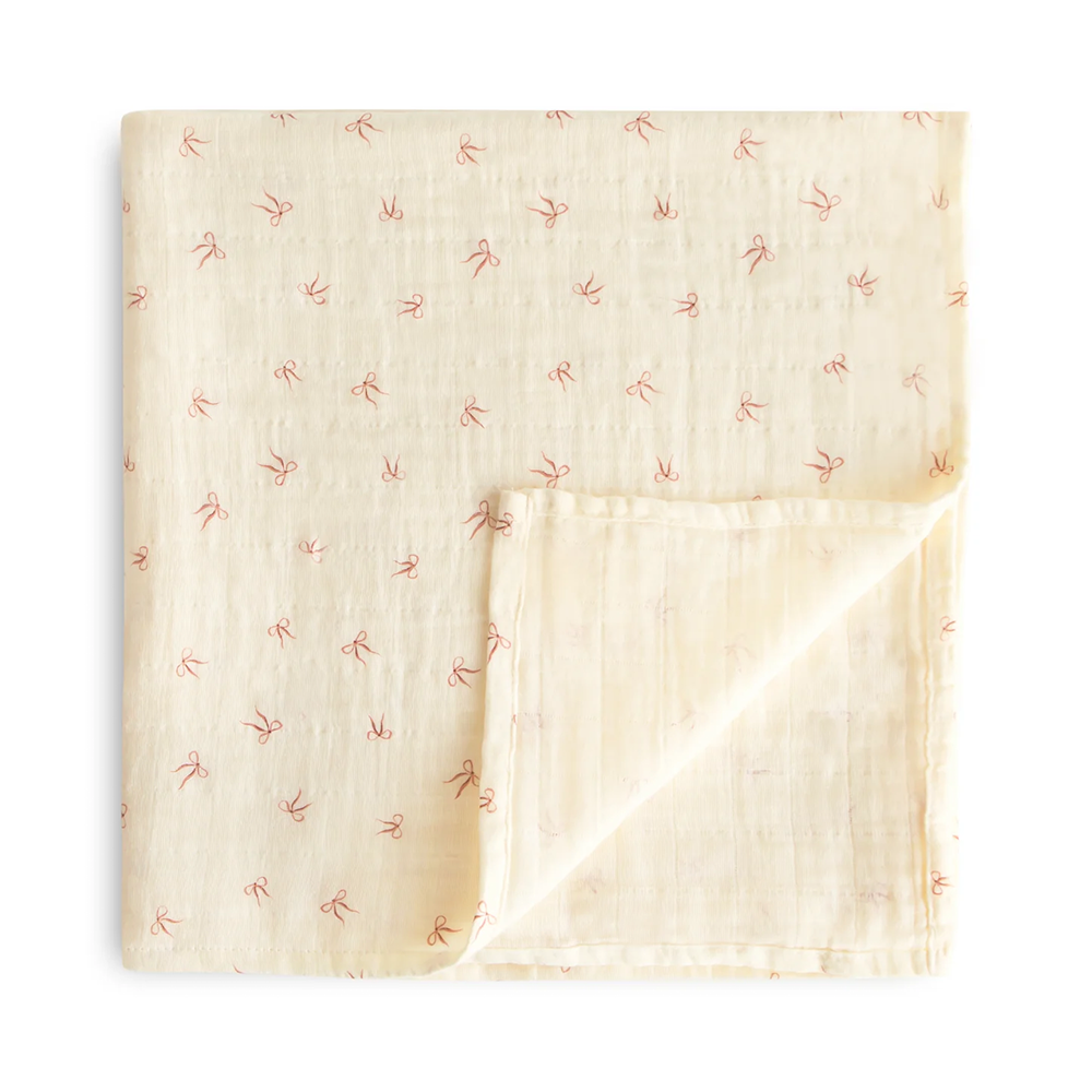Mushie  Musselin Swaddle  Bows