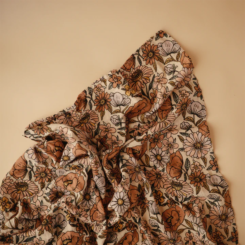 Mushie  Musselin Swaddle Retro Flowers