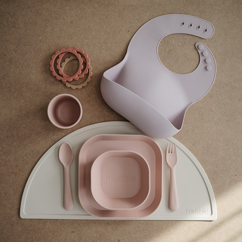 Mushie Assiettes pour enfants, lot de 2 - Blush