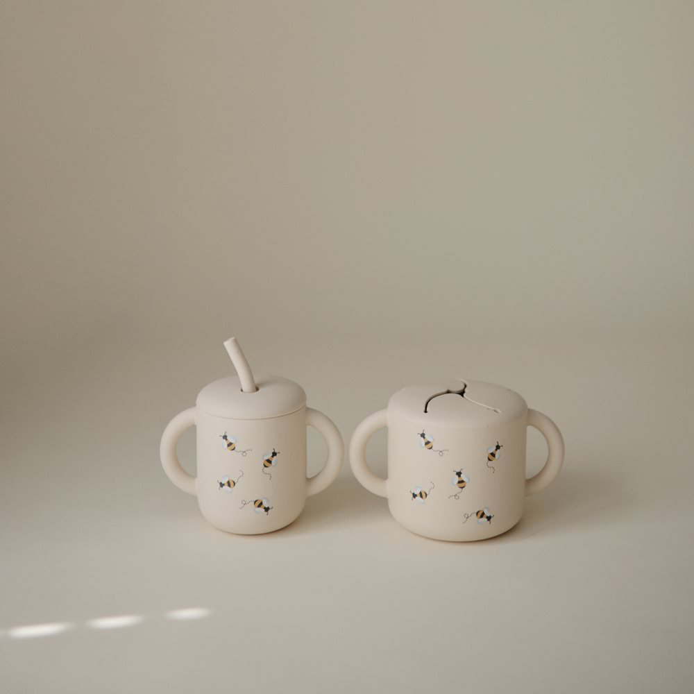 Mushie Trinkbecher mit Strohhalm Bees - Online MY SNOWFLAKE