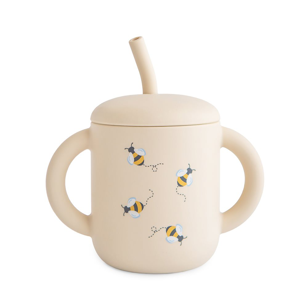 Mushie Trinkbecher mit Strohhalm Bees - Online MY SNOWFLAKE