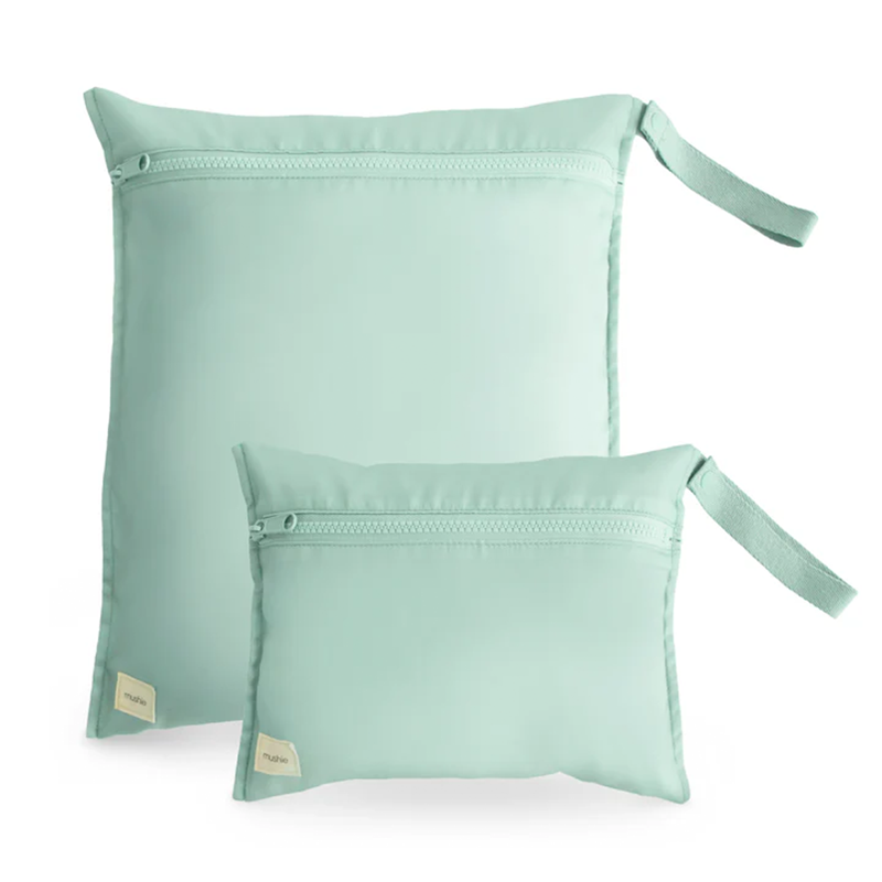 Mushie 2er Set Wet Bag Roman Green