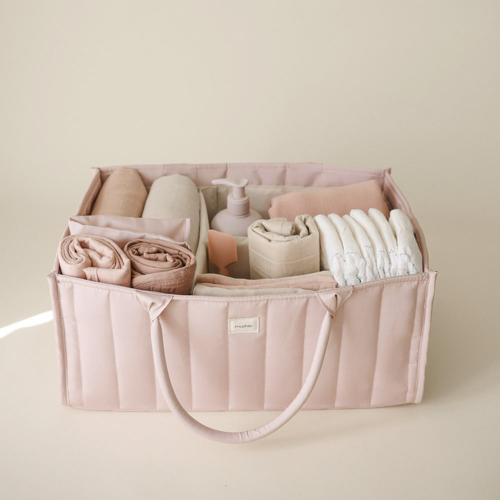 Mushie Windelkorb/Windel Caddy Blush
