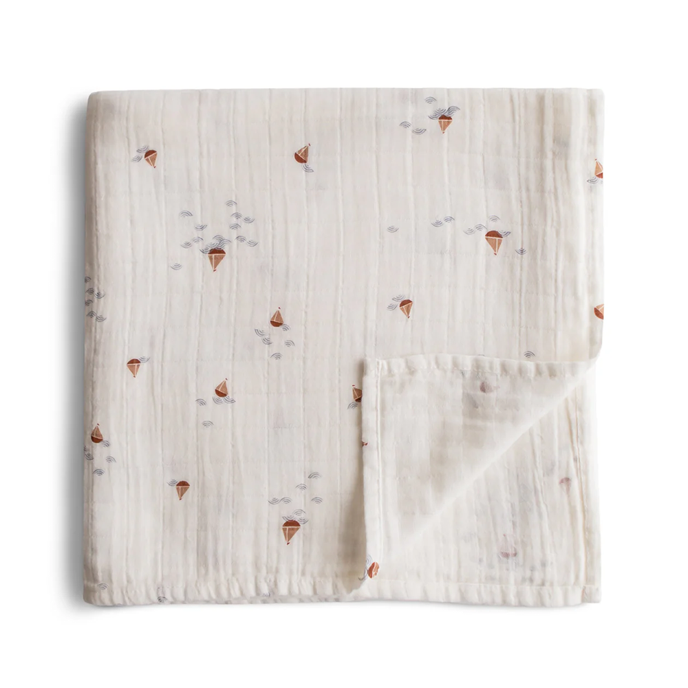 Mushie  Musselin Swaddle  Boats
