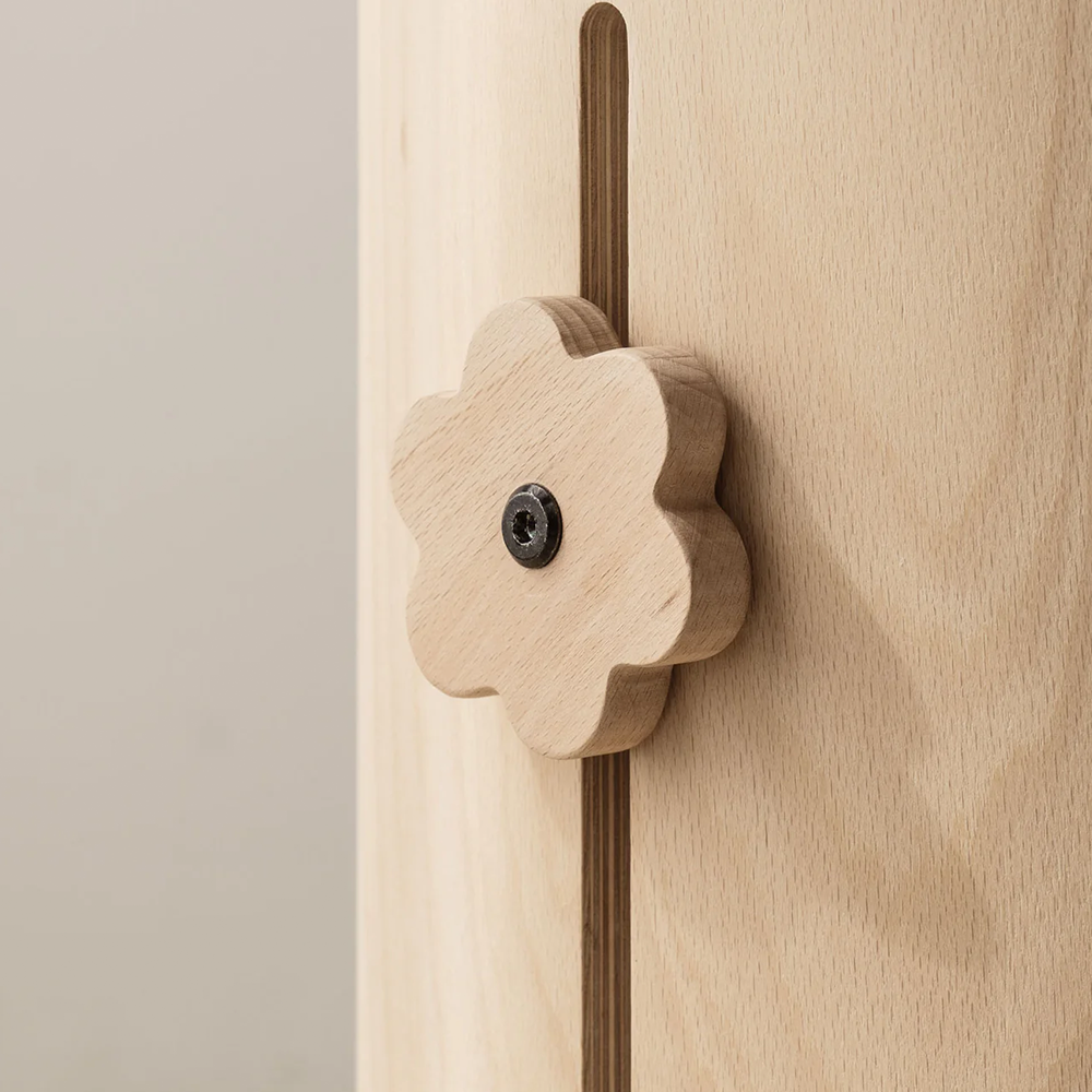 Nani Berlin Buchenknäufe-Set Blume für das 4-in-1 mitwachsende Babybett