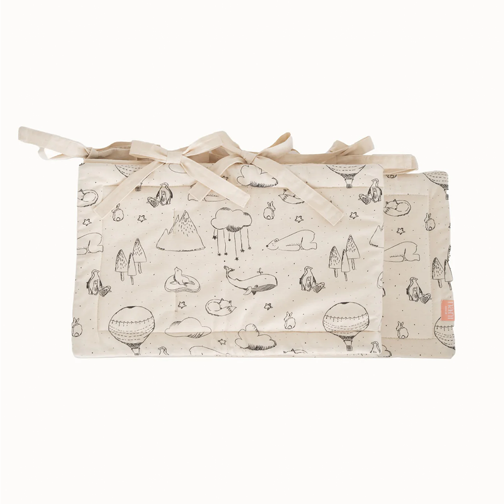 Nani Berlin Bettnestchen 4-in-1 mitwachsendes Babybett Weiss/Schwarz