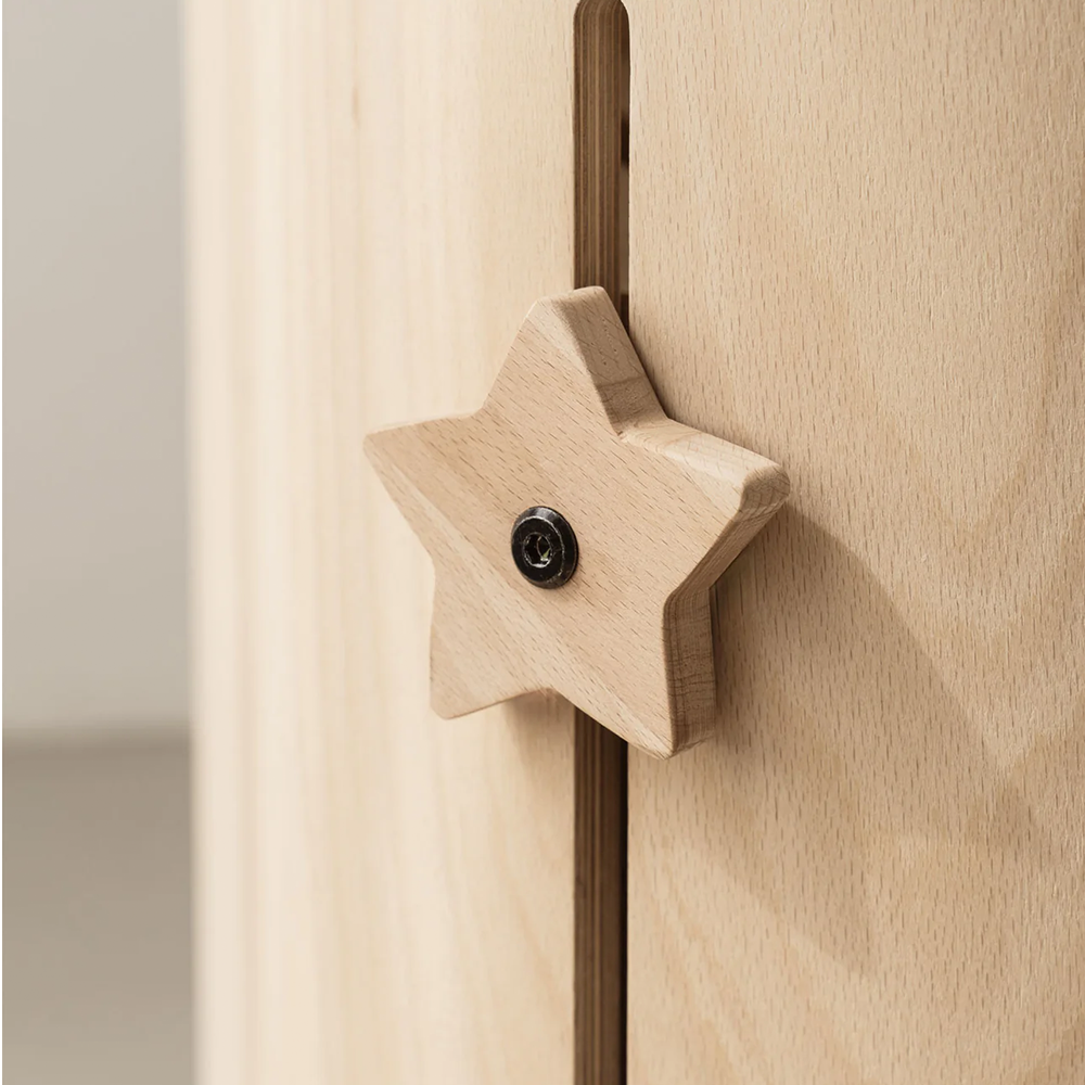 Nani Berlin Buchenknäufe-Set Stern für das 4-in-1 mitwachsende Babybett - Online MY SNOWFLAKE