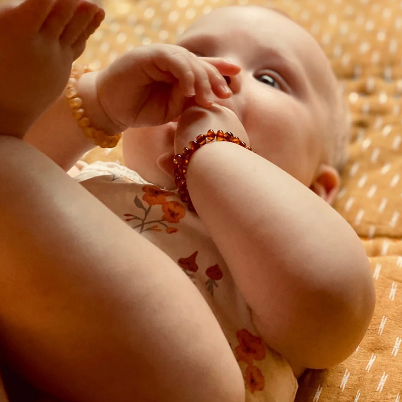 Nirrimis Bernstein Armband für Kinder Caramel