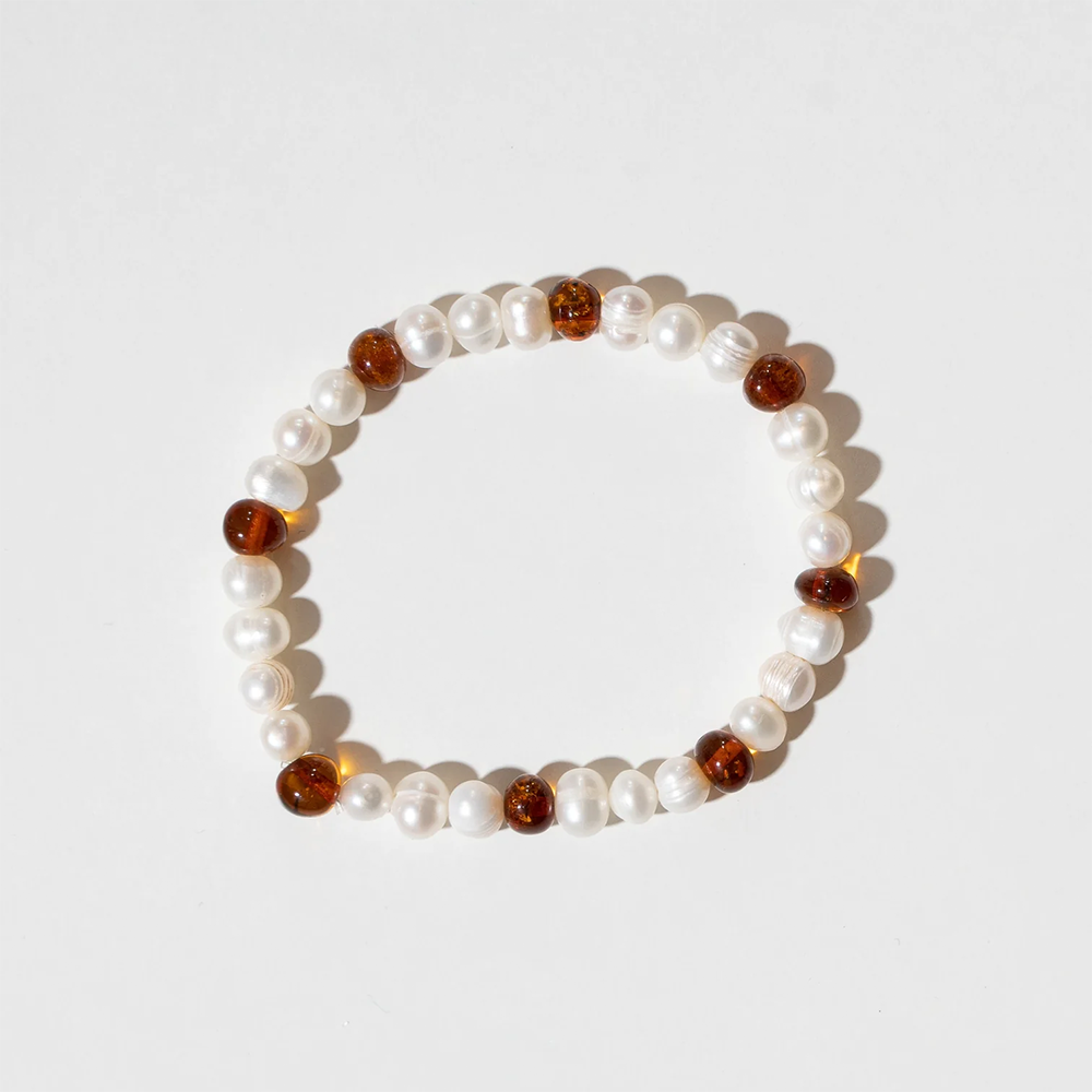 Nirrimis Bernstein Bracelet for Adults Pearly Caramel