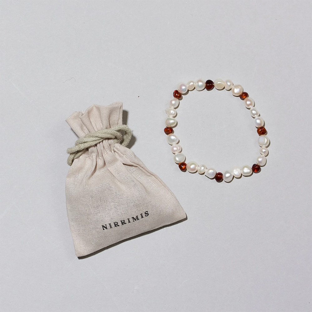 Nirrimis Bernstein Bracelet for Adults Pearly Caramel