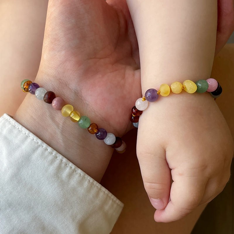 Nirrimis Bernstein Armband für Erwachsene Rainbow