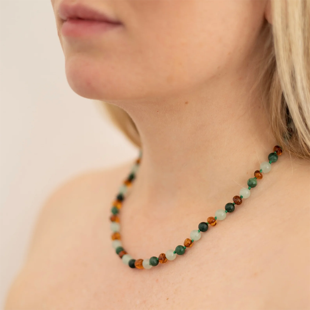 Nirrimis Collier d'Ambre pour Adultes Moss