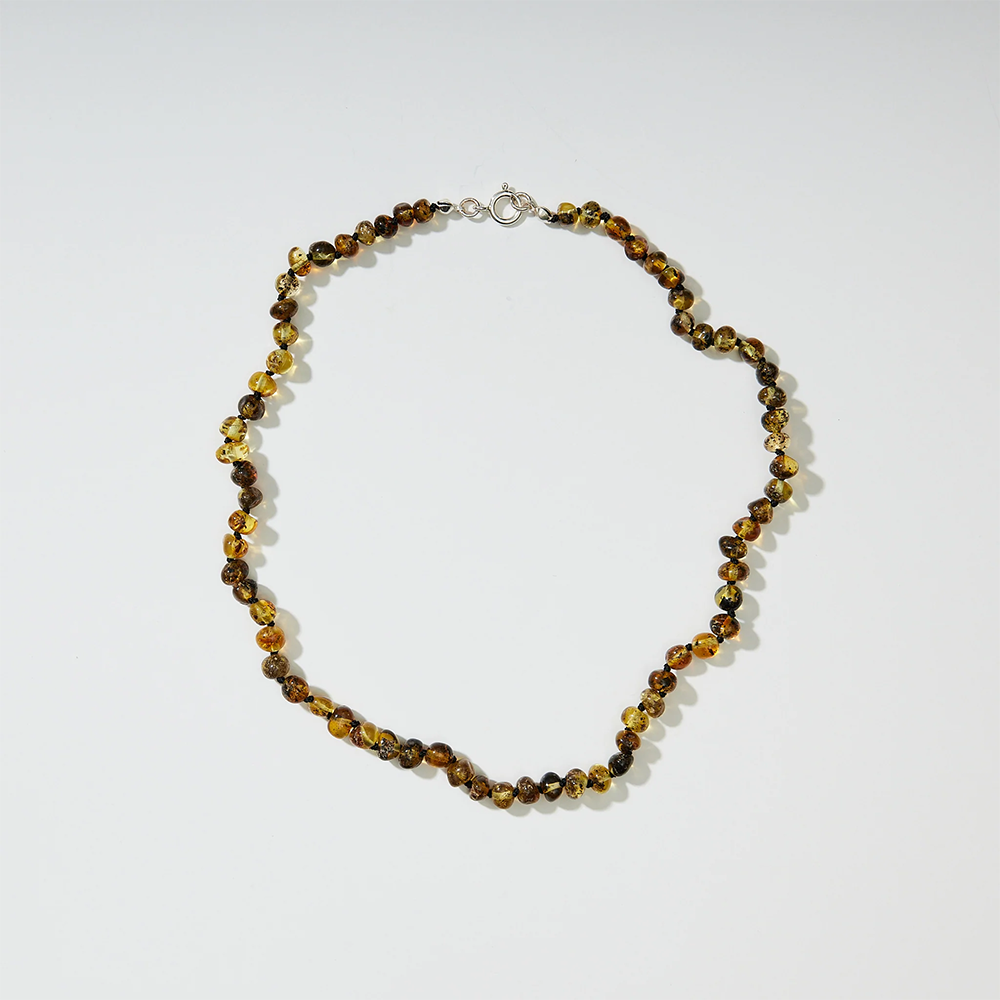 Nirrimis Bernsteinkette für Erwachsene Green Amber