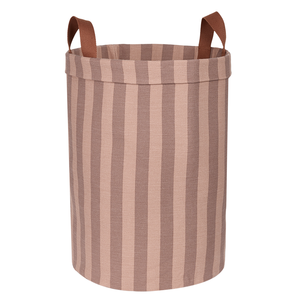 Nobodinoz  Grosser runder Aufbewahrungskorb Pink Mauve Stripes