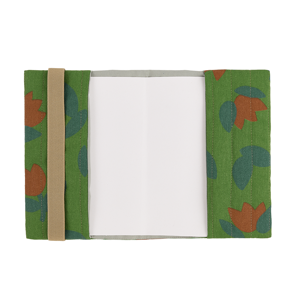 Nobodinoz Health Booklet Cover 'Hyde Park' Green Tulips
