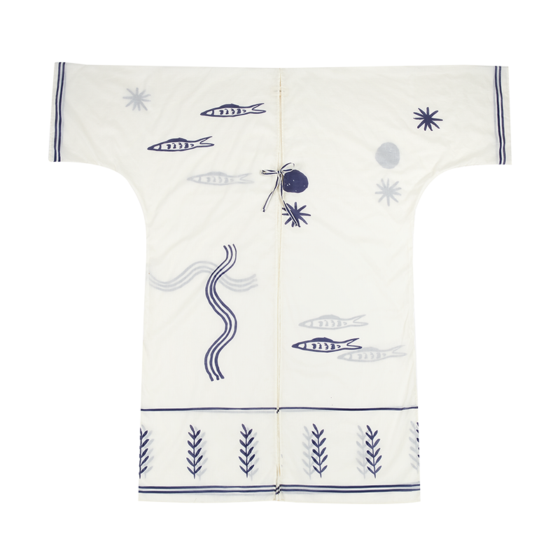 Nobodinoz Kimono &#39;Portofino&#39; Natural Blue