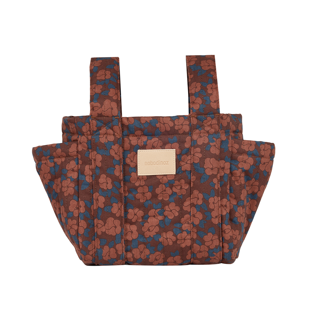 Nobodinoz Kinderwagen Organizer &#39;Hyde Park&#39; Maroon Poppies