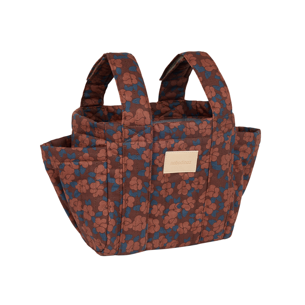 Nobodinoz Kinderwagen Organizer &#39;Hyde Park&#39; Maroon Poppies