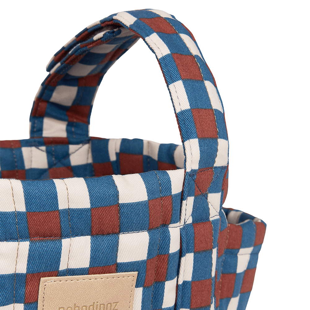 Nobodinoz Stroller Organizer 'Hyde Park' Blue Red Mosaic