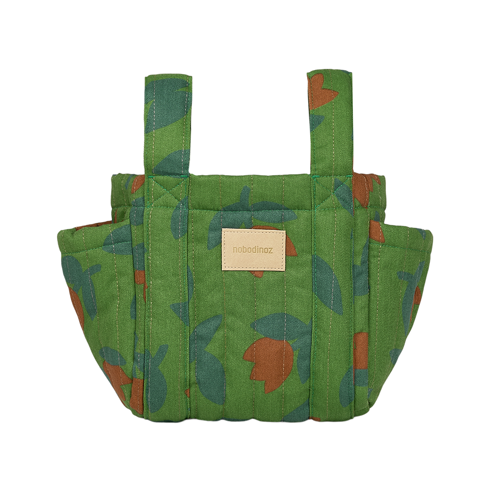 Nobodinoz Kinderwagen Organizer 'Hyde Park' Green Tulips - Online MY SNOWFLAKE