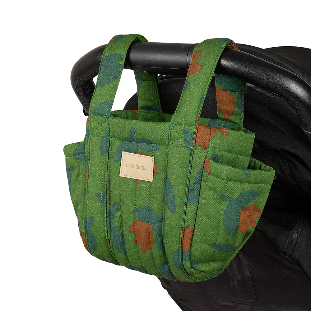 Nobodinoz Kinderwagen Organizer 'Hyde Park' Green Tulips - Online MY SNOWFLAKE