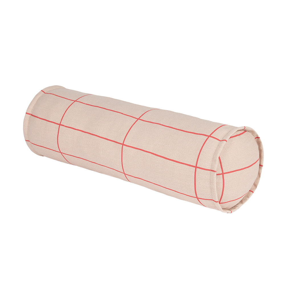 Nobodinoz Cushion 'Vibes' Pink Red Grid