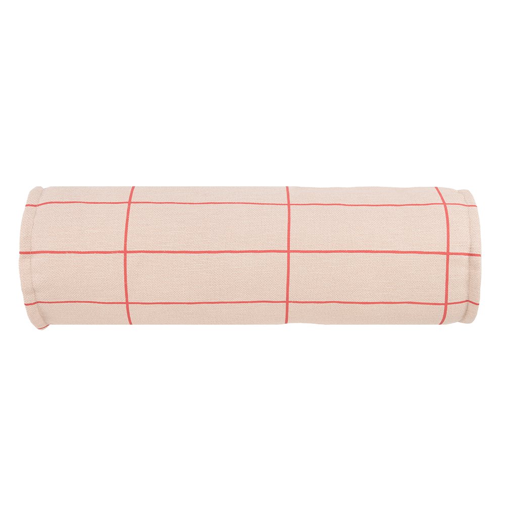 Nobodinoz Cushion 'Vibes' Pink Red Grid