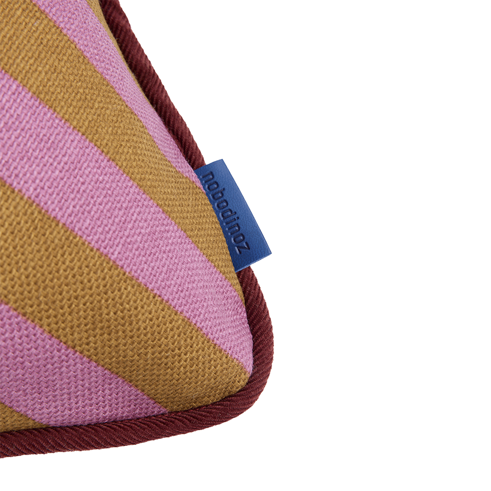 Nobodinoz Coussin Rectangulaire « Ray » Rayures Rose Curry