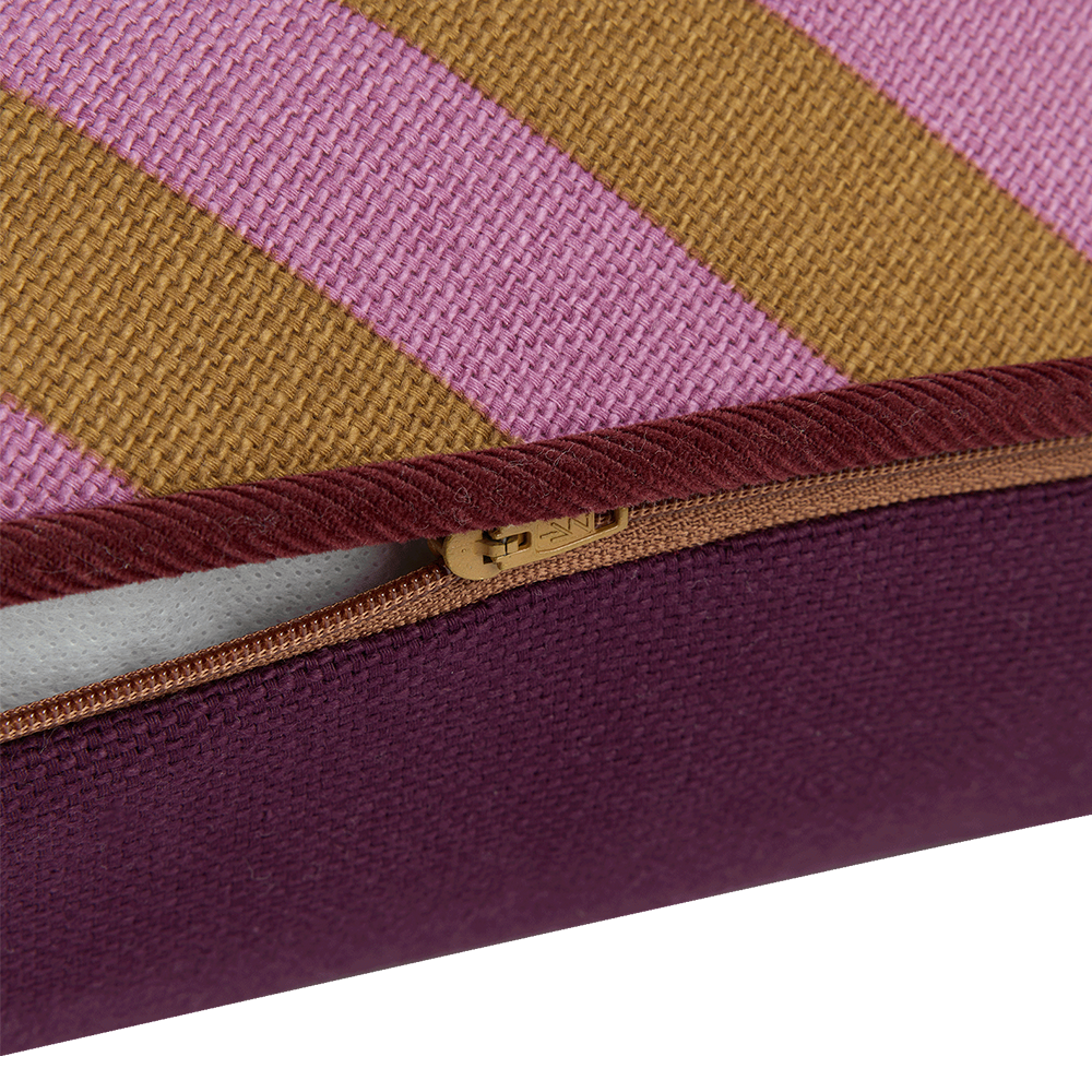 Nobodinoz Coussin Rectangulaire « Ray » Rayures Rose Curry