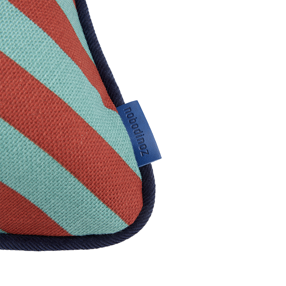 Nobodinoz Rechteckiges Kissen 'Ray' Red Teal Green Stripes - Online MY SNOWFLAKE