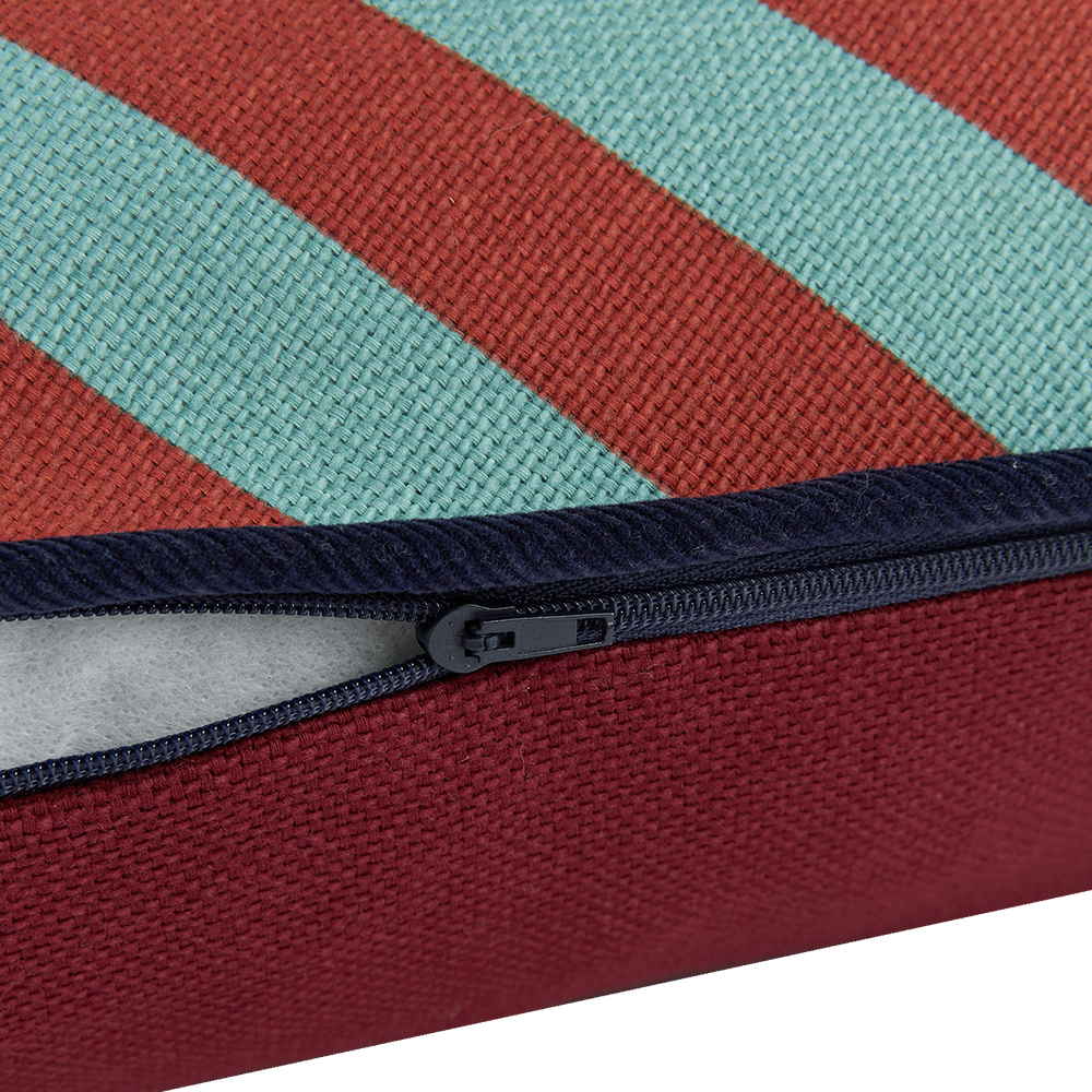 Nobodinoz Rechteckiges Kissen 'Ray' Red Teal Green Stripes - Online MY SNOWFLAKE