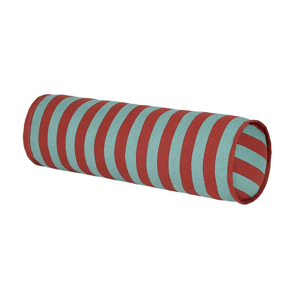 Nobodinoz Coussin « Vibes » Rayures Rouge Sarcelle Vert
