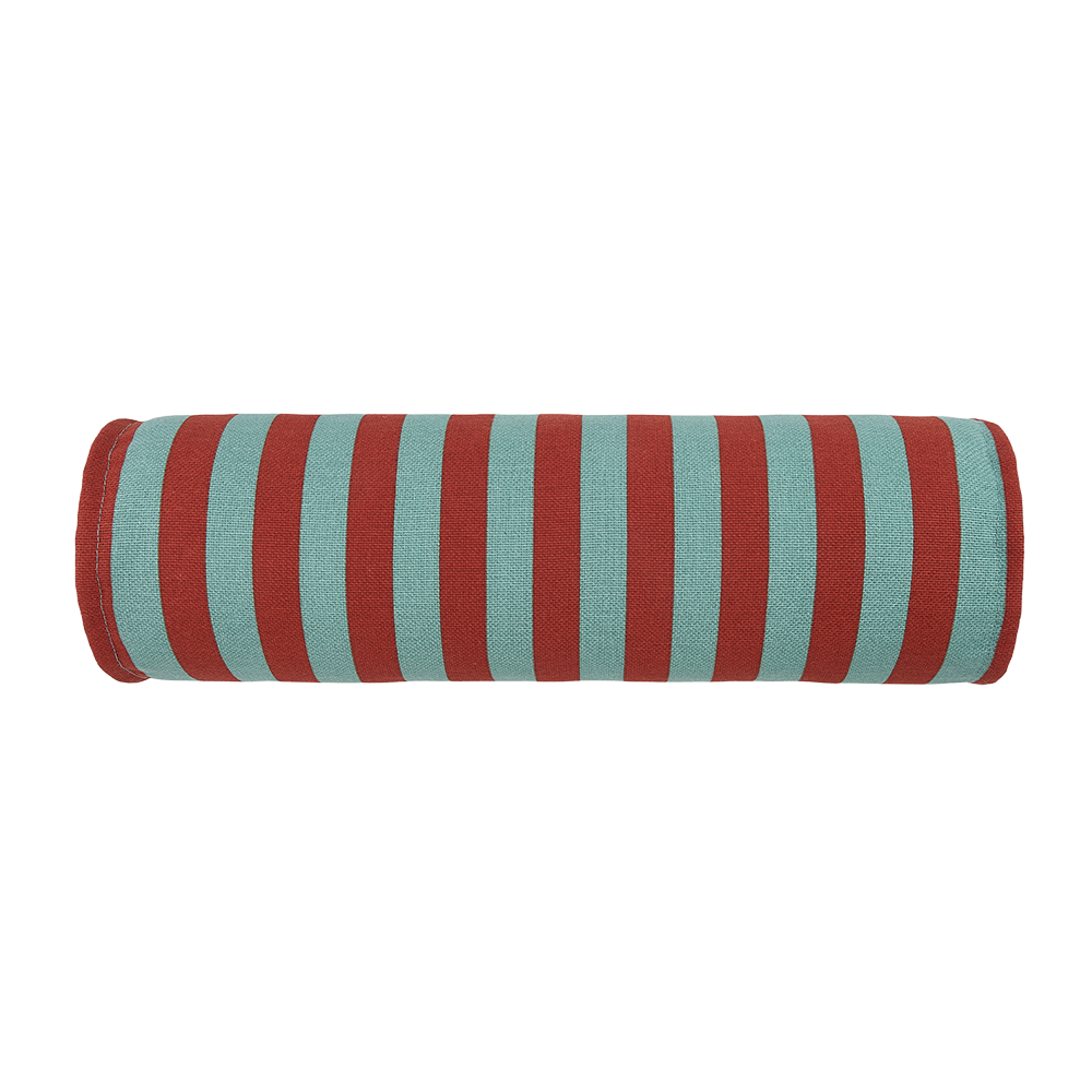 Nobodinoz Coussin « Vibes » Rayures Rouge Sarcelle Vert