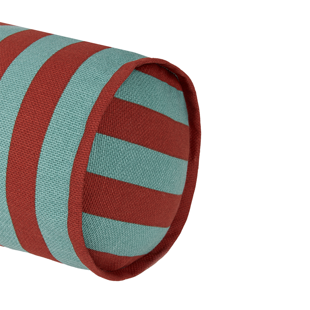 Nobodinoz Coussin « Vibes » Rayures Rouge Sarcelle Vert