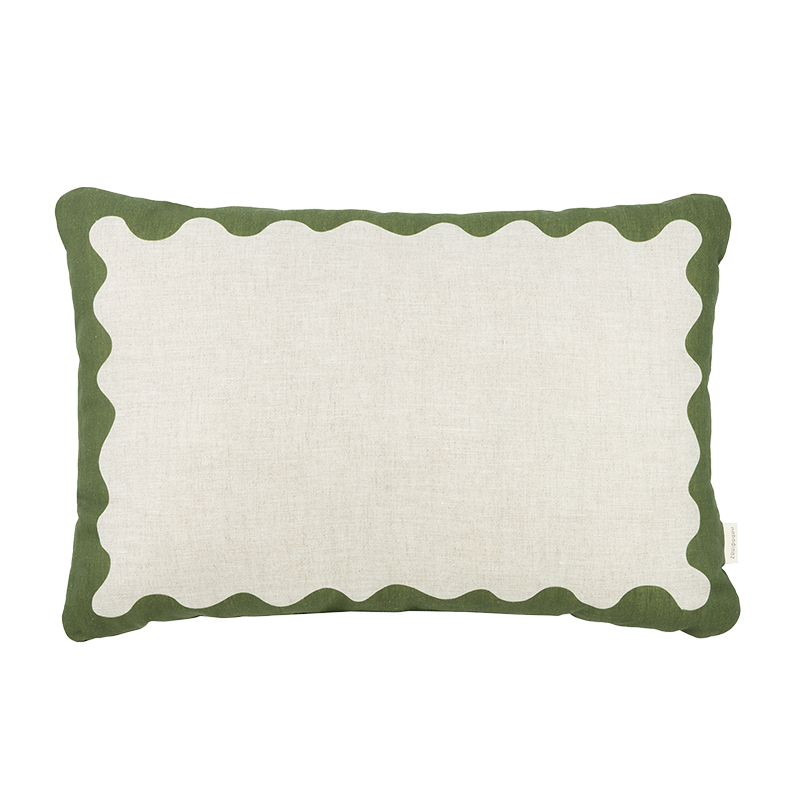 Nobodinoz Linen Cushion 'Vibes' Green