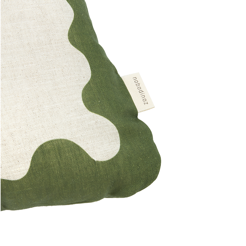 Nobodinoz Linen Cushion 'Vibes' Green