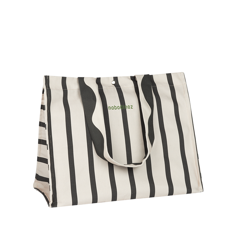 Nobodinoz Maxi Bag &#39;Portofino&#39; Black Stripes