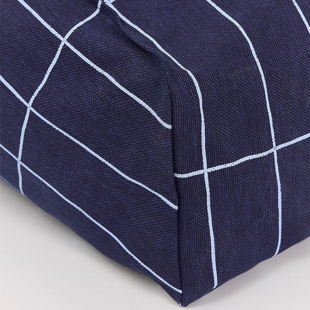 Nobodinoz Armchair Sitzsack 'Vibes' Navy Blue Grid Vintage Effect
