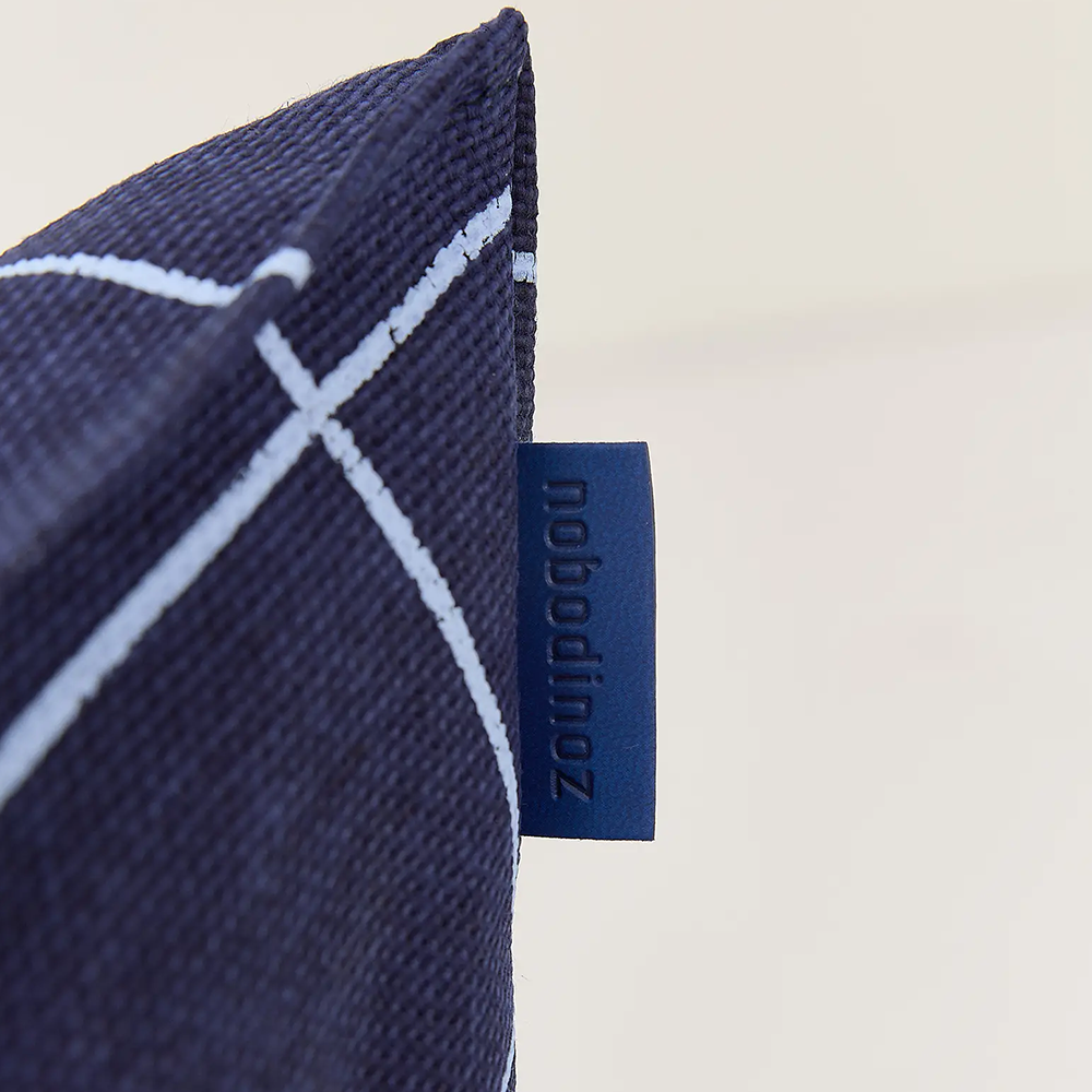 Nobodinoz Armchair Sitzsack 'Vibes' Navy Blue Grid Vintage Effect