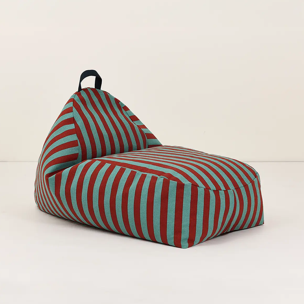 Nobodinoz Sitzsack 'Bliss' Red Teal Green Stripes