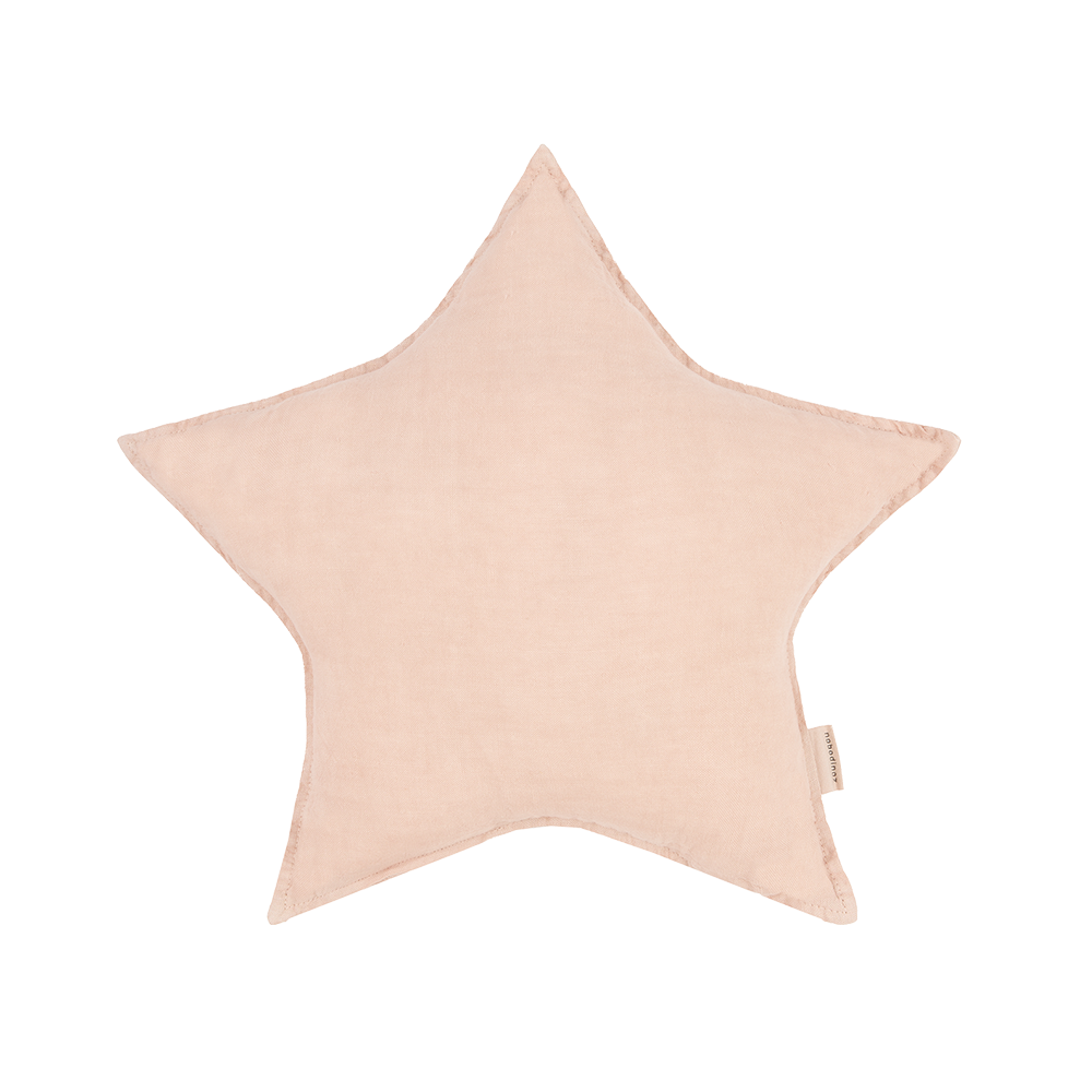 Nobodinoz Sternenkissen aus Leinen Powder Pink