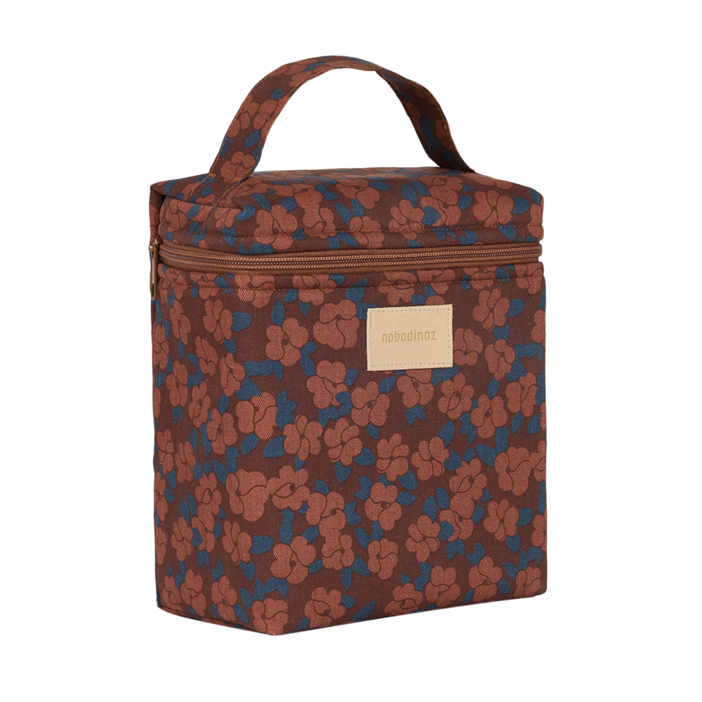 Nobodinoz Thermotasche für Babyflasche &#39;Hyde Park&#39; Maroon Poppies