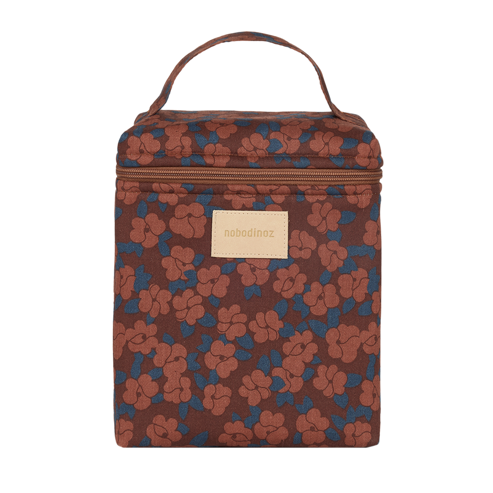 Nobodinoz Thermotasche für Babyflasche &#39;Hyde Park&#39; Maroon Poppies