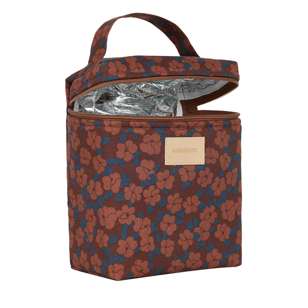 Nobodinoz Thermotasche für Babyflasche &#39;Hyde Park&#39; Maroon Poppies