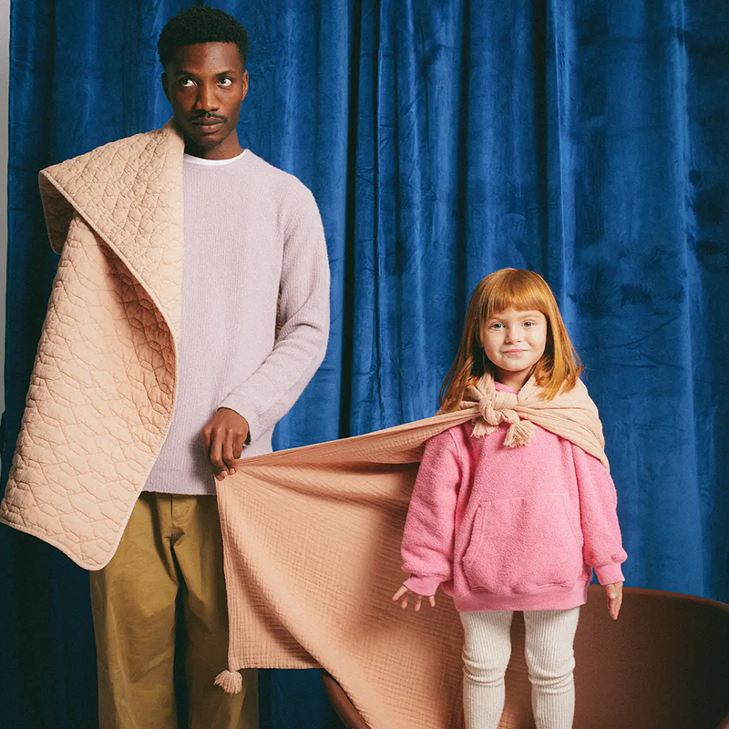 Nobodinoz Mulltuch Decke 'Wabi Sabi' Powder Pink