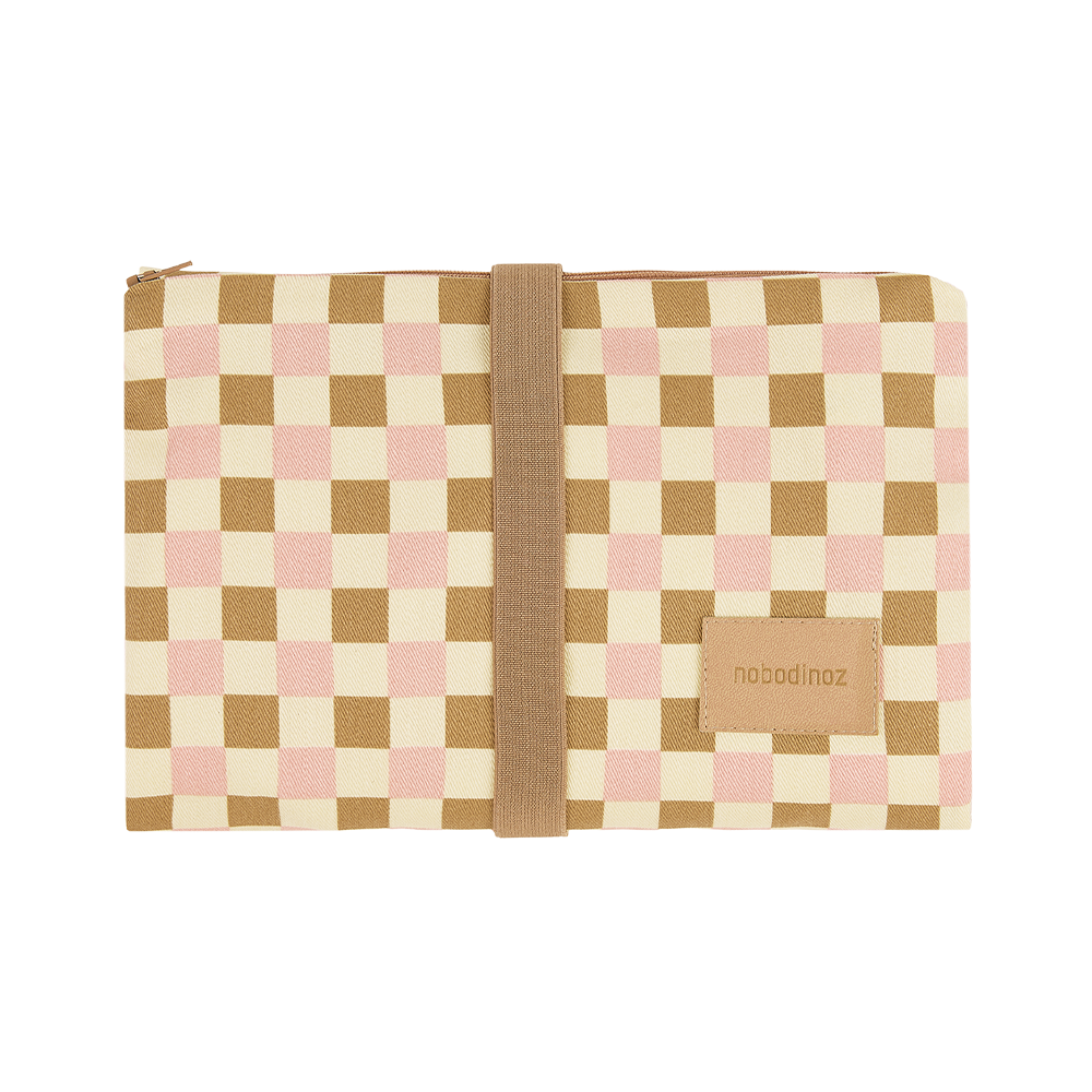 Nobodinoz Waterproof Changing Mat 'Hyde Park' Yellow Pink Mosaic