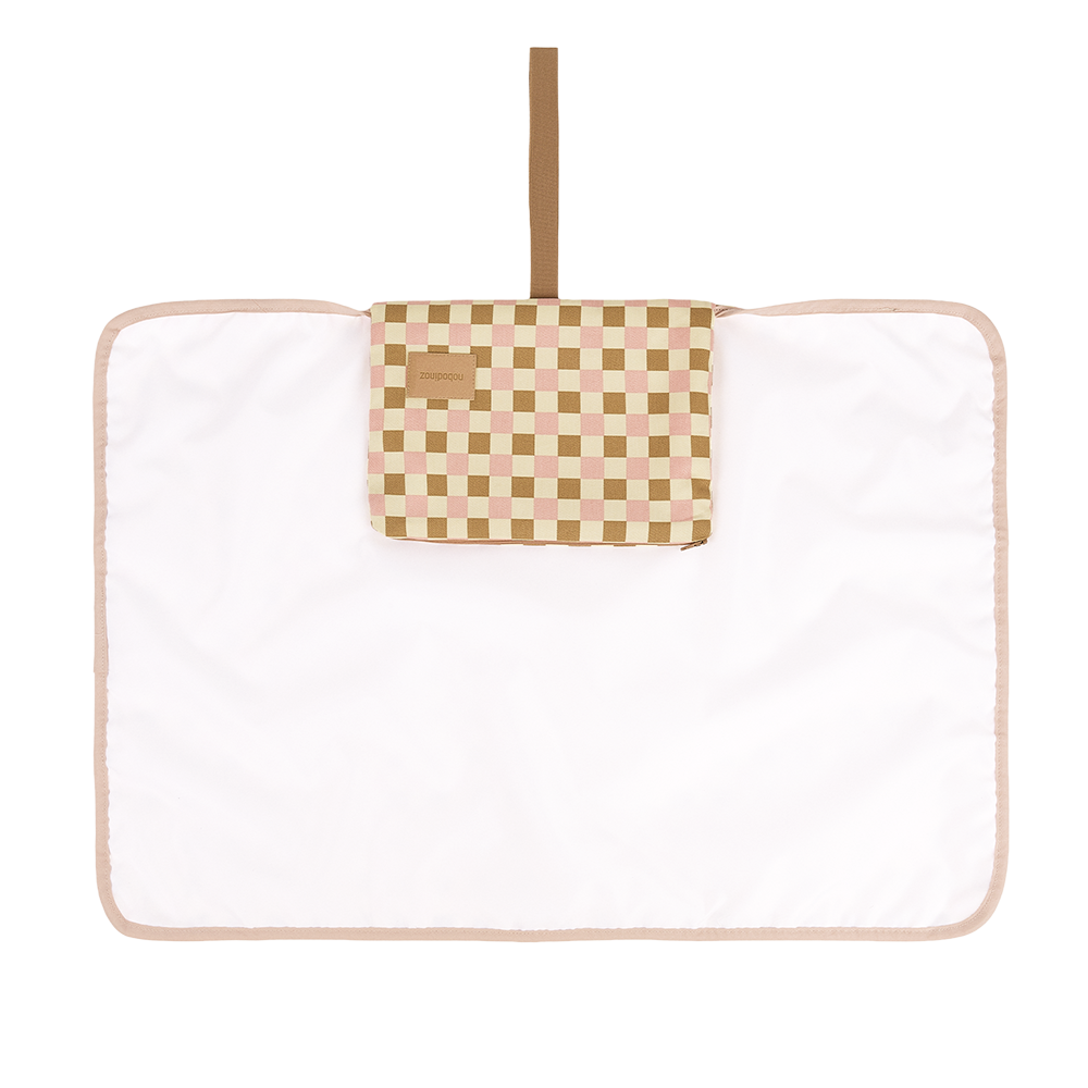 Nobodinoz Waterproof Changing Mat 'Hyde Park' Yellow Pink Mosaic