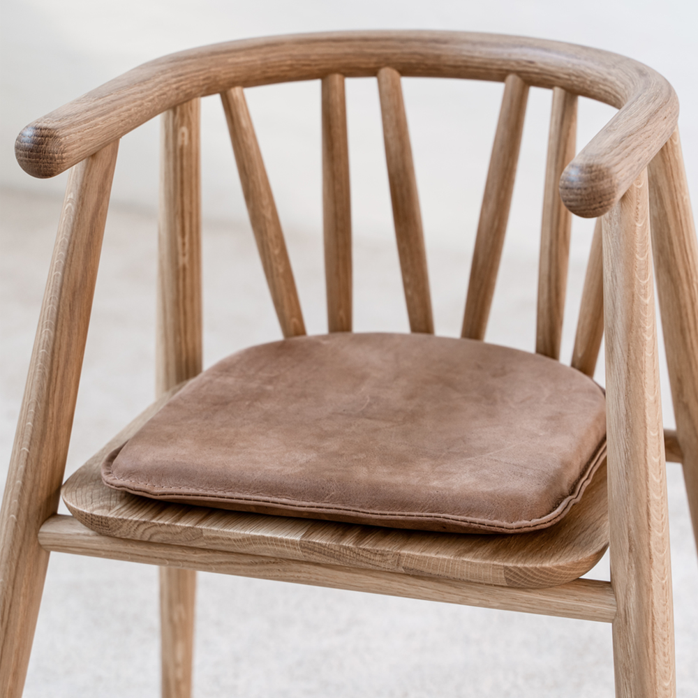 Oaklings  Sitzkissen aus Leder &#39;Scarlet&#39; Cognac